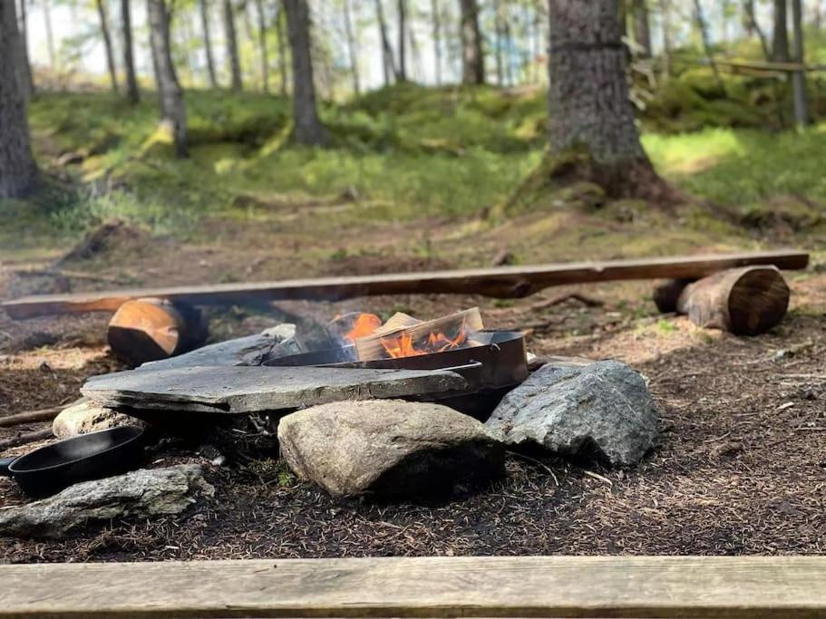 Treetop Ekne - Hytte I Skogen Med Hengebru Otel Levanger Dış mekan fotoğraf