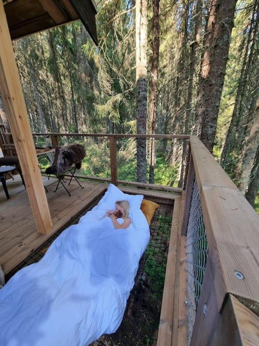 Treetop Ekne - Hytte I Skogen Med Hengebru Otel Levanger Dış mekan fotoğraf